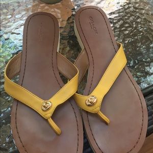 Coach sandals/ flip flops mustard
